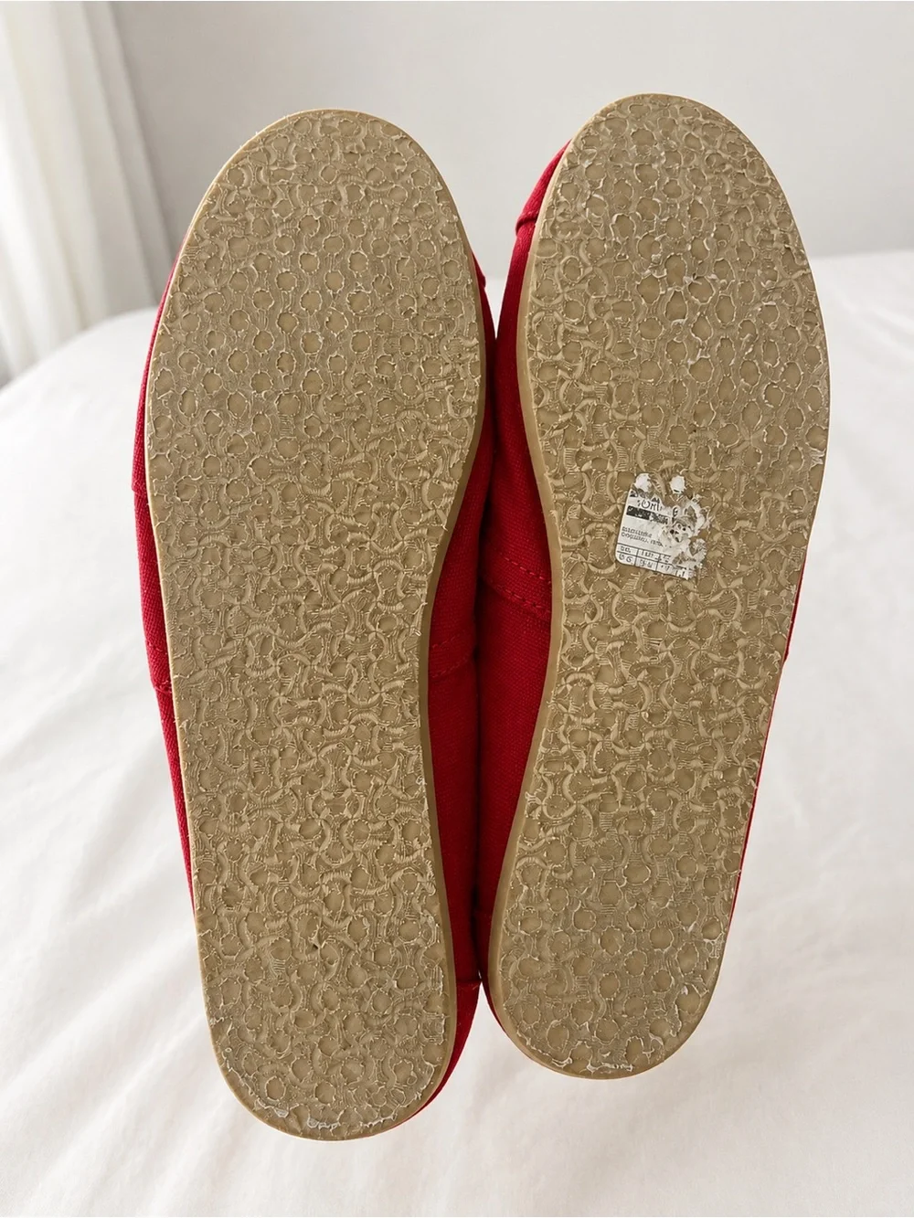 Toms Red Canvas Slip-On Loafers